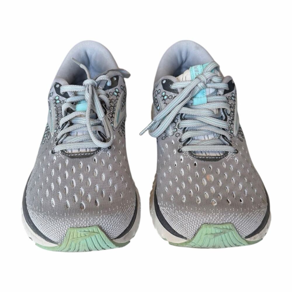 Brooks Glycerin 17 Running Shoes Gray Aqua Women’s Size 8 Lace Up Sneakers